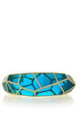 ISHARYA LOUVRE Resin Aqua Blue Cuff Bracelet
