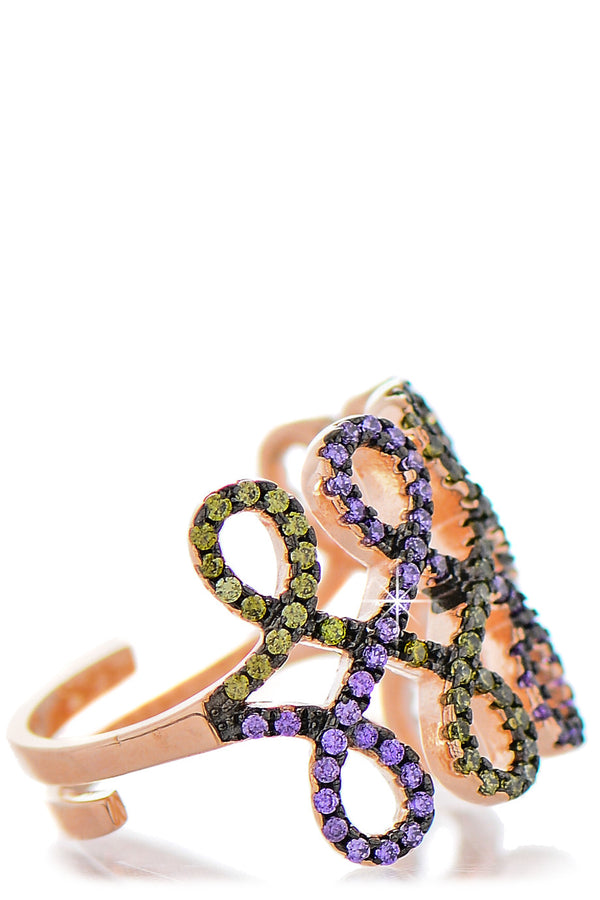 KALIA Multicolor Crystal Cocktail Ring