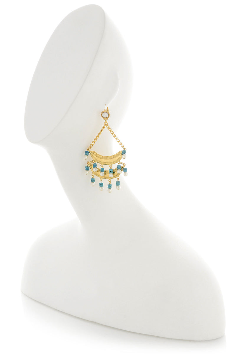 KENNETH JAY LANE BRIELLE Turquoise Pearl Earrings