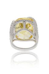 KENNETH JAY LANE CASSANDRA Yellow Crystal Cocktail Ring