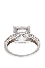 KENNETH JAY LANE CHARLOTTE Silver Crystal Cocktail Ring