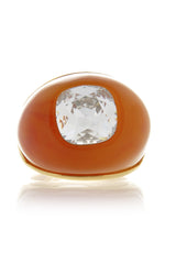 KENNETH JAY LANE AMBER Crystal Dome Ring