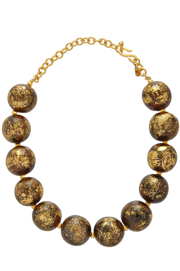 KENNETH JAY LANE BAROQUE Brown Beads Necklace