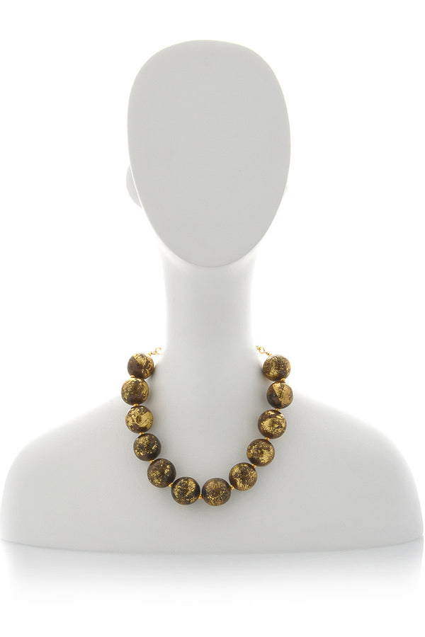 KENNETH JAY LANE BAROQUE Brown Beads Necklace