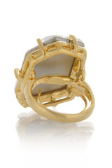 KENNETH JAY LANE CLEAR CRYSTAL Coctail Ring
