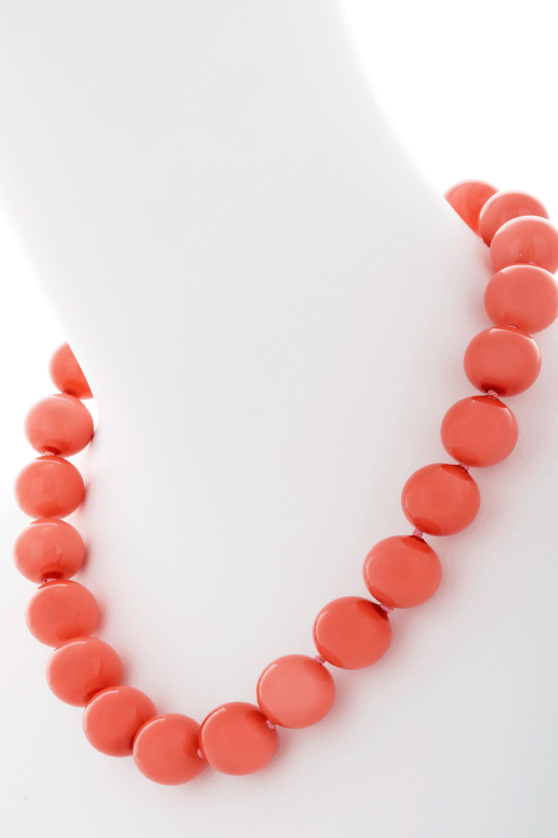 KENNETH JAY LANE CORAL BEADS Crystal Necklace