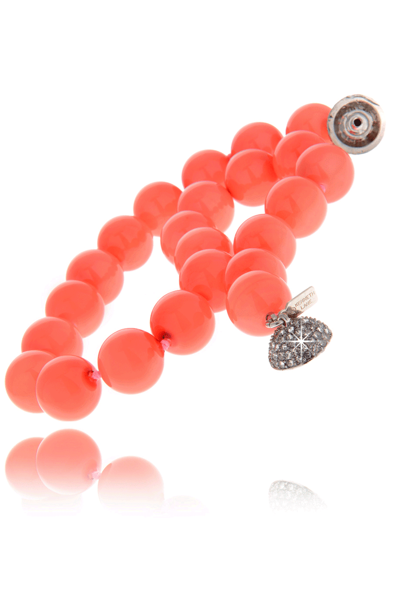 KENNETH JAY LANE CORAL BEADS Crystal Necklace