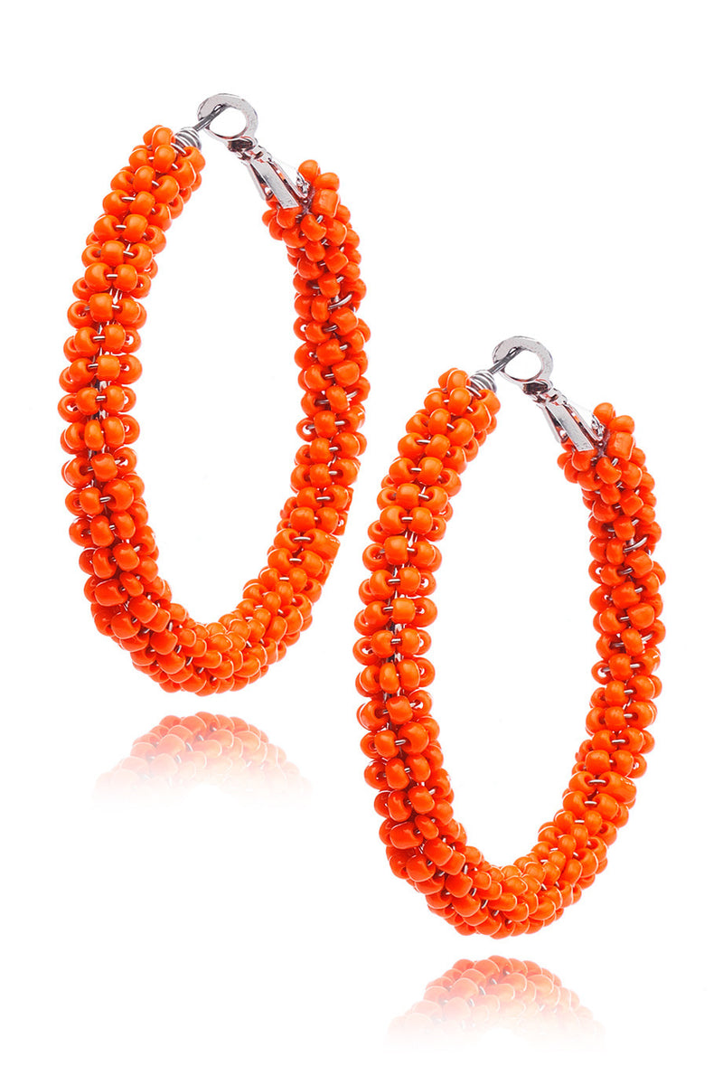 KENNETH JAY LANE - CORAL Beads Hoops - Earrings - Jewelry