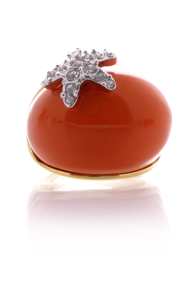 KENNETH JAY LANE Coral Starfish Dome Ring