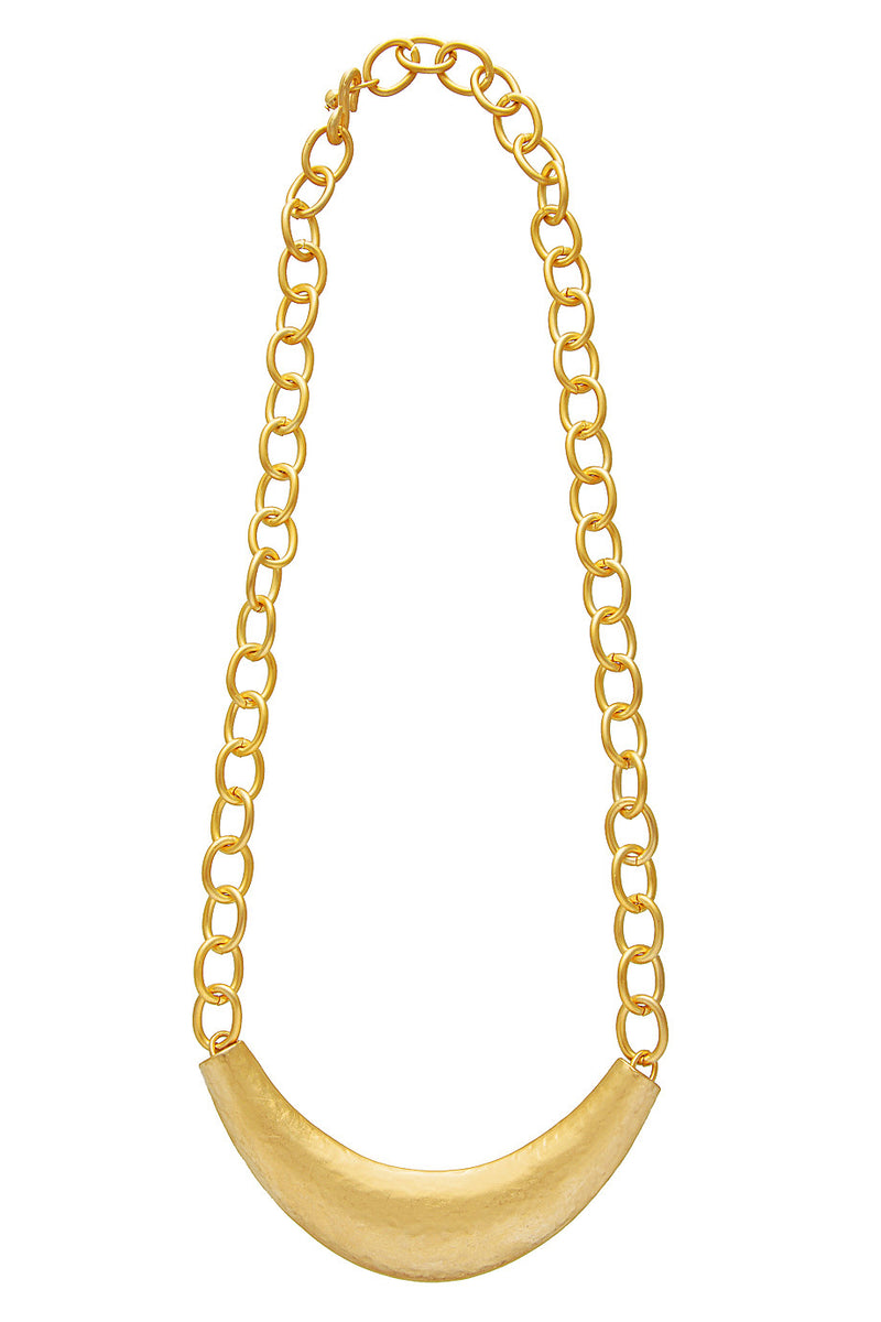 KENNETH JAY LANE GOLD HAMMERED Roman Necklace