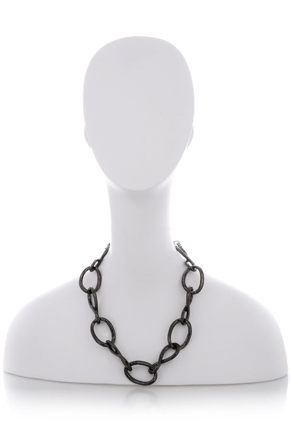 KENNETH JAY LANE GUNMETAL Chain Necklace