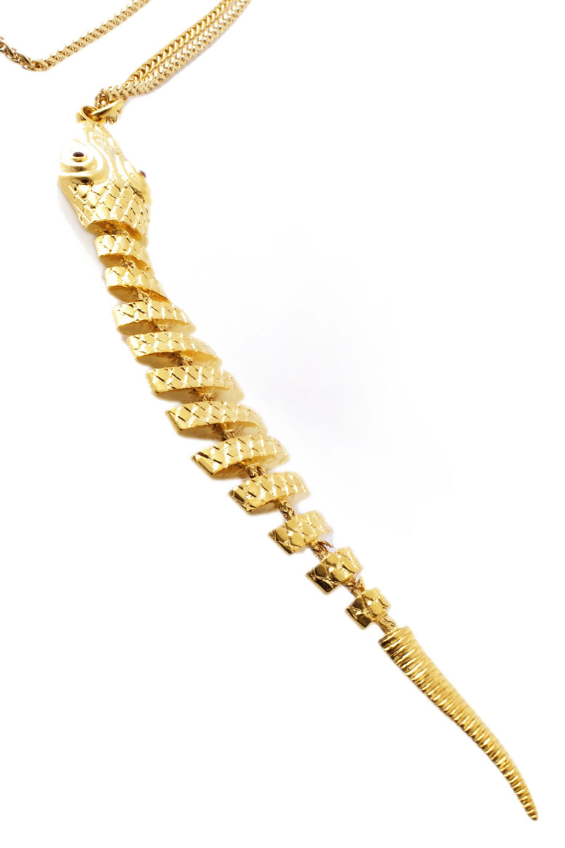 KENNETH JAY LANE Gold Snake Pendant