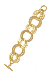 KENNETH JAY LANE HAMMERED Gold Links Bracelet
