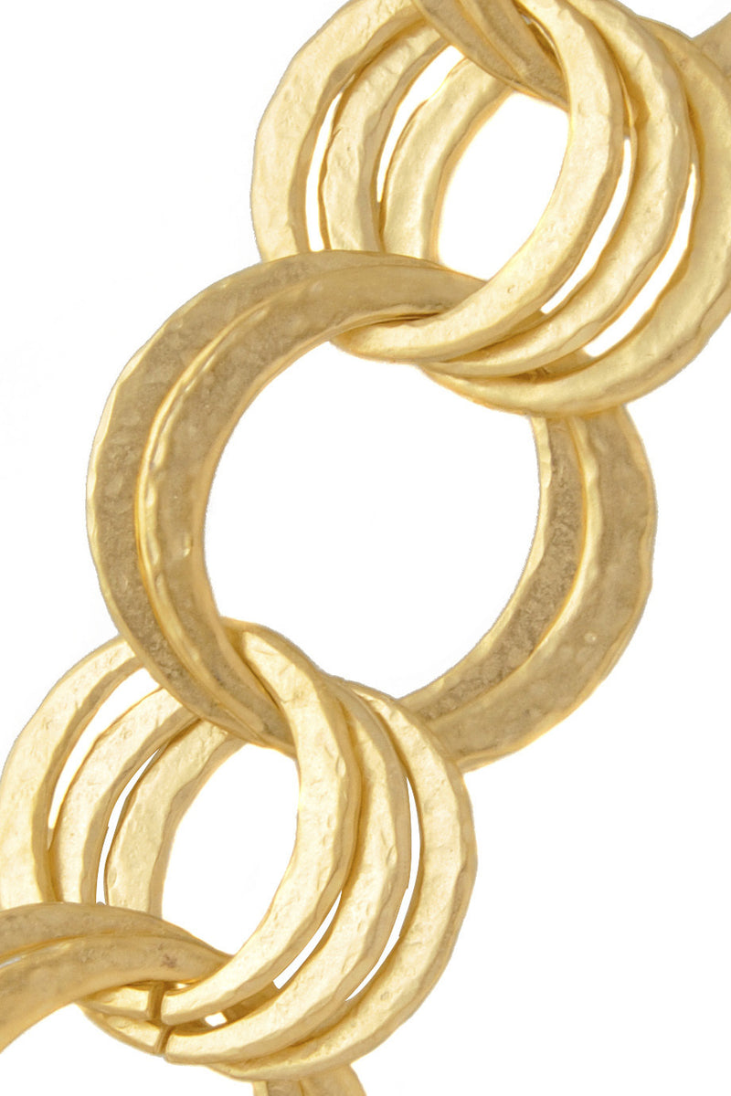 KENNETH JAY LANE HAMMERED Gold Links Bracelet