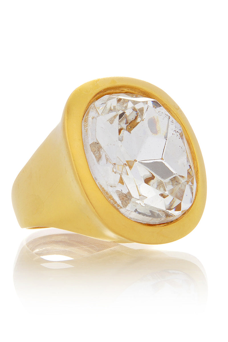 KENNETH JAY LANE HARRIET Crystal Round Cocktail Ring
