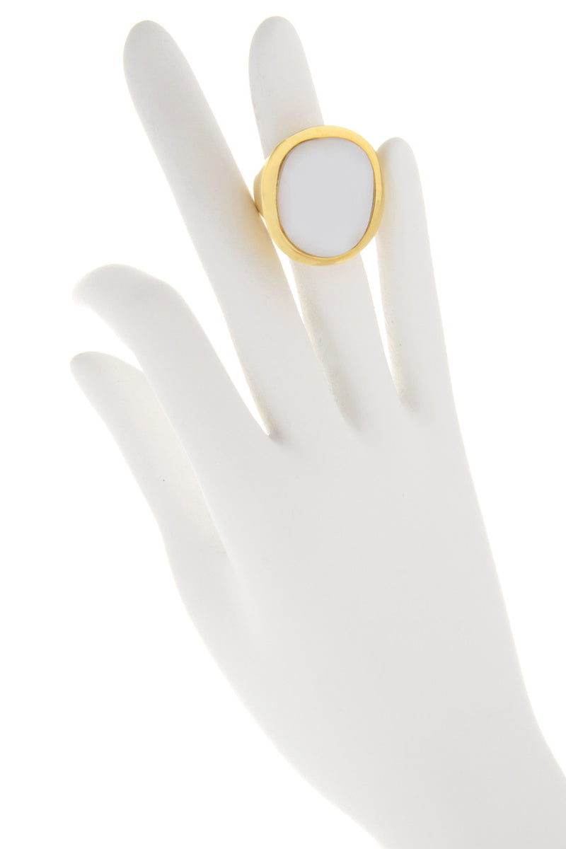 KENNETH JAY LANE HARRIET Polished Gold Opal Ring