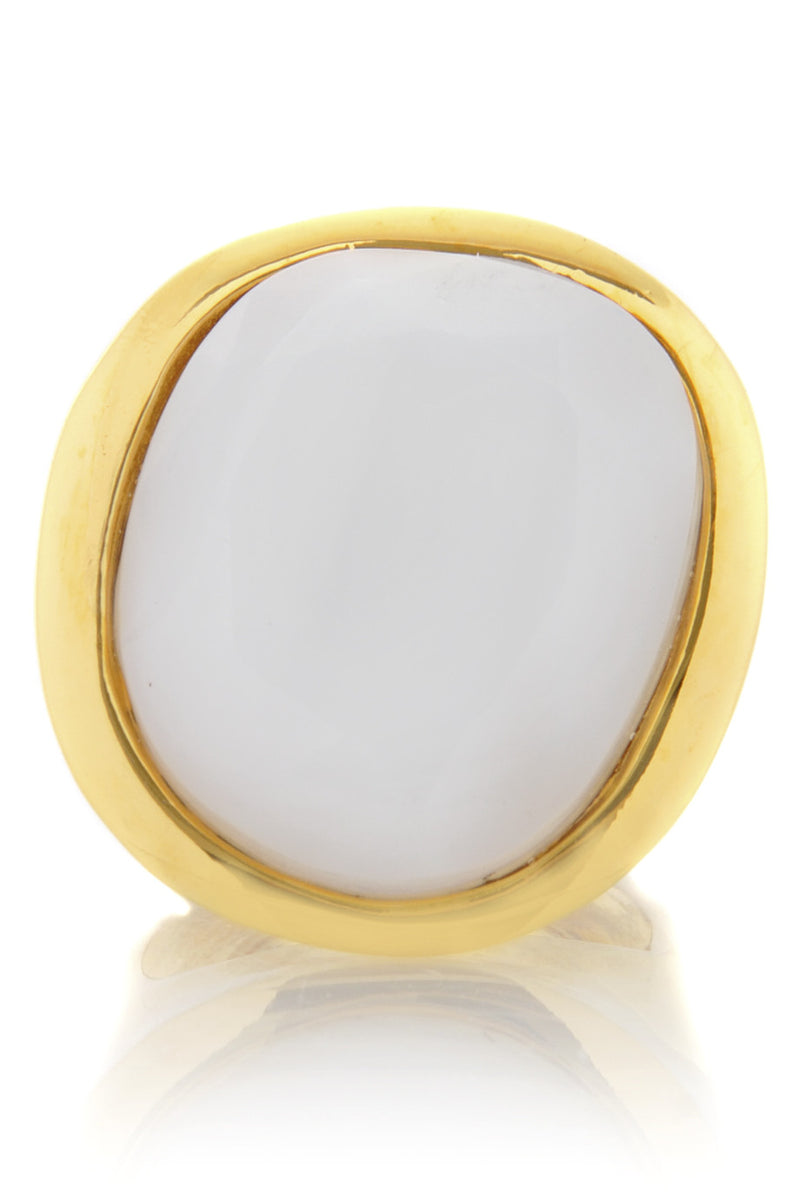 KENNETH JAY LANE HARRIET Polished Gold Opal Ring
