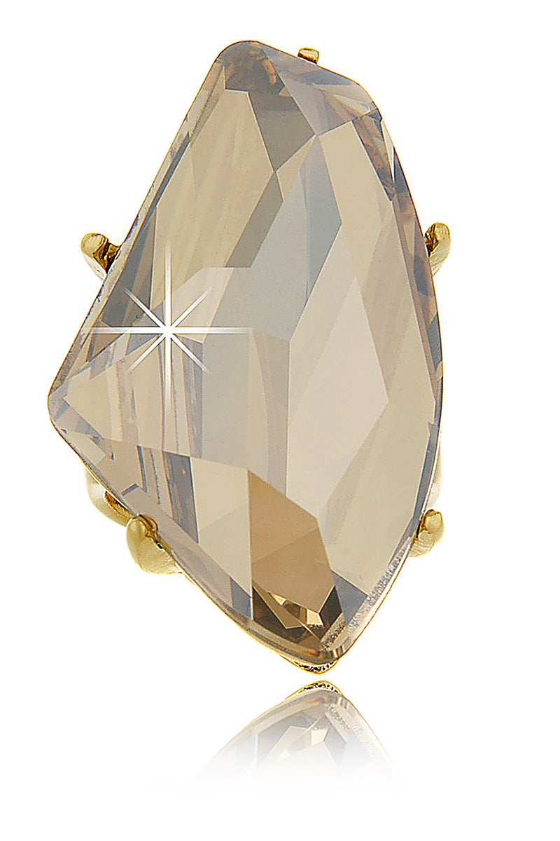 KENNETH JAY LANE JOSEPHINE Hexagonal Citrine Crystal Ring