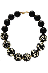 KENNETH JAY LANE JULIA Black Scraped Beads Necklace