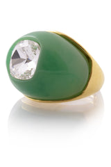 KENNETH JAY LANE Jade Crystal Center Dome Ring