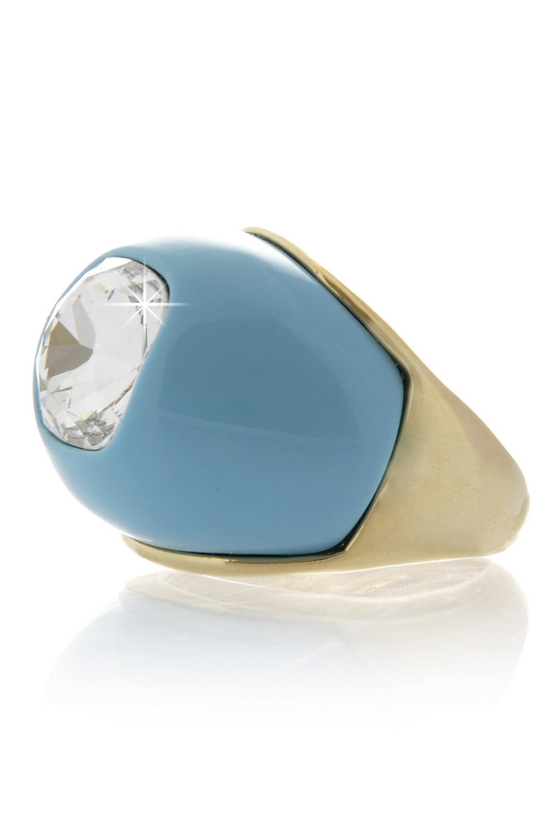 KENNETH JAY LANE KATIA Turquoise Crystal Dome Ring