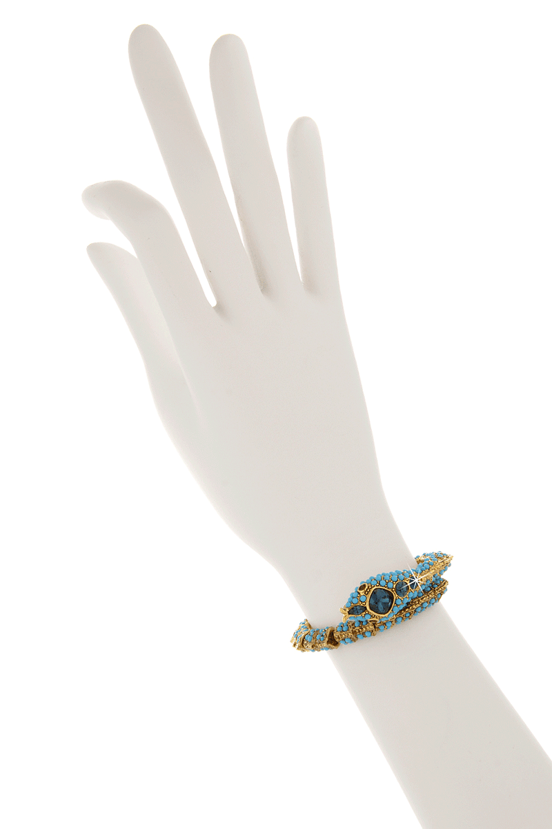 KENNETH JAY LANE SERPENT Turquoise Crystal Bracelet