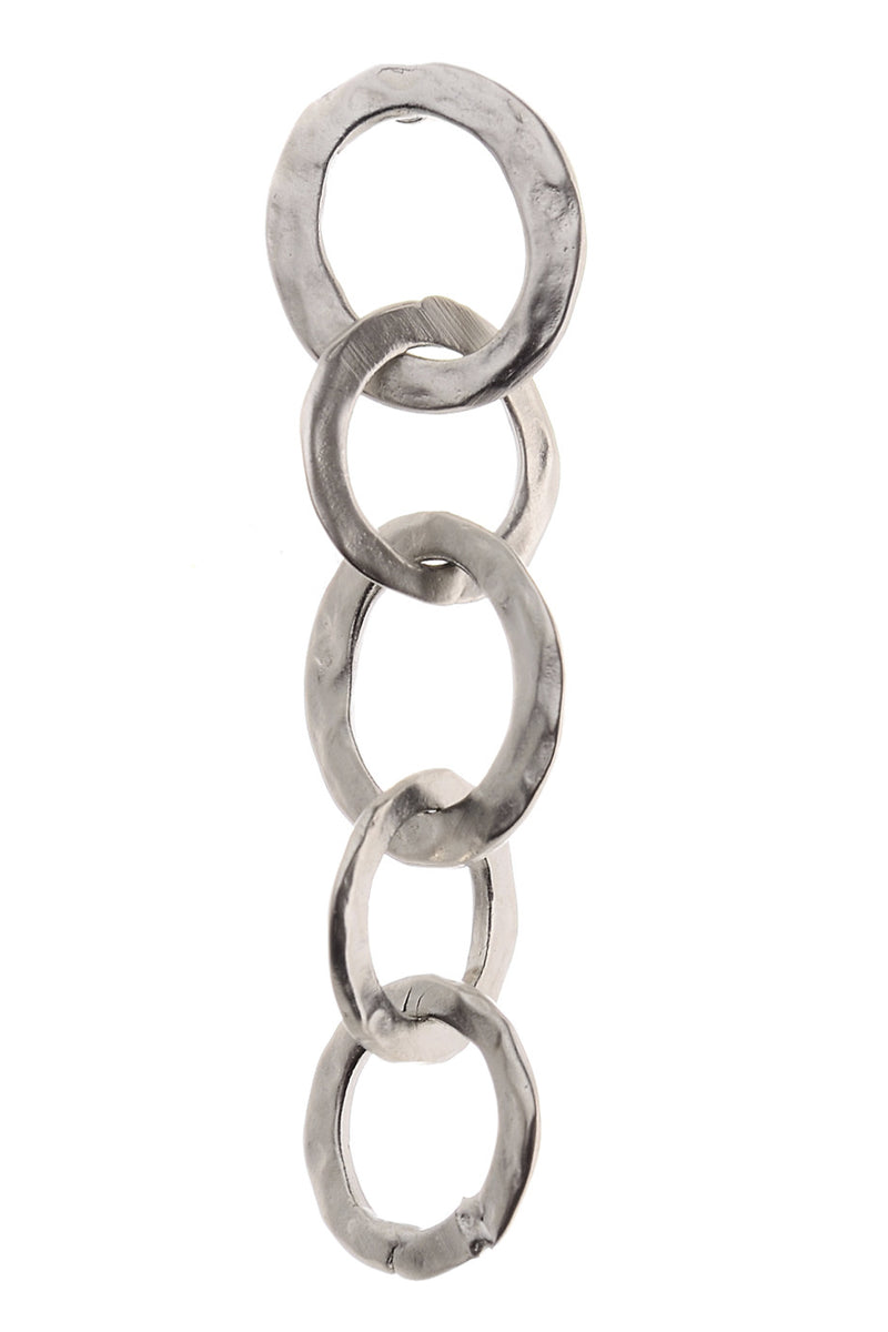 KENNETH JAY LANE SILVER Chain Hammered Earrings