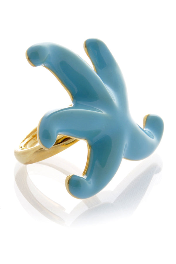 KENNETH JAY LANE STARFISH Turquoise Enamel Ring