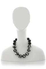 KENNETH JAY LANE Silver Scraped Large Beads Necklace
