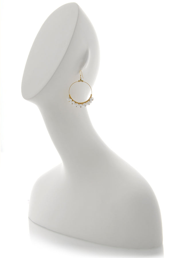 KENNETH JAY LANE WHITE CLUSTER Beads Earrings