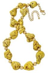 KENNETH JAY LANE YELLOW STONE Gold Nugget Necklace