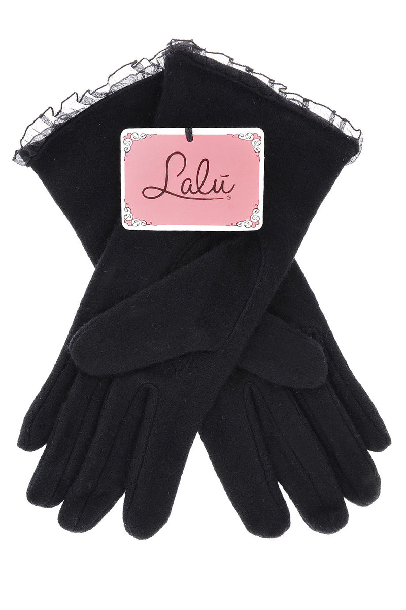 AVICE Black Wool Women Gloves