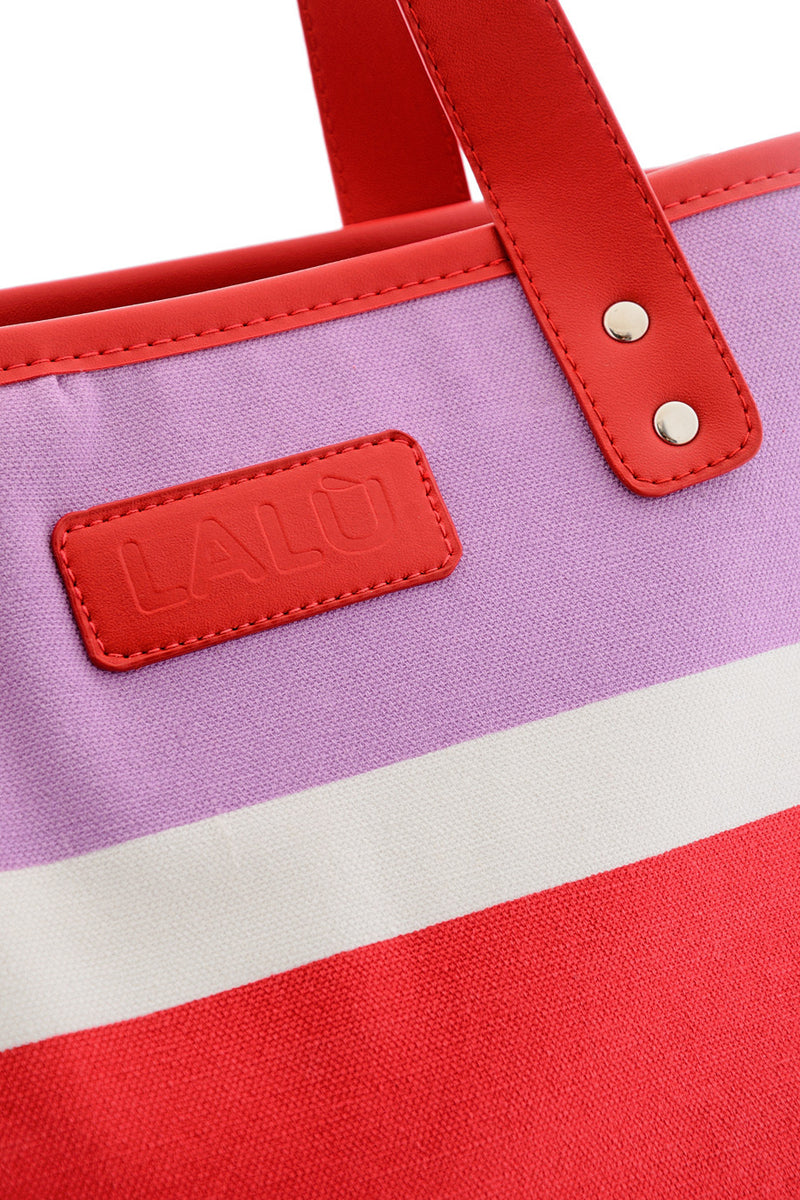 LARINE Red Color Block Shoulder Bag