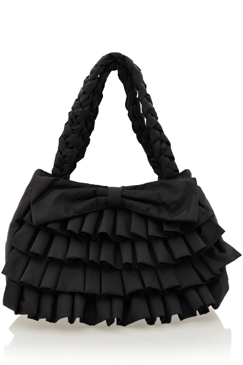 MELODY Black Ruffled Bag