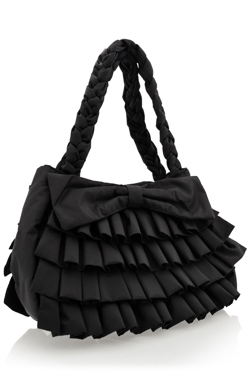 MELODY Black Ruffled Bag