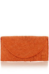 PENNY Orange Woven Clutch