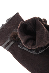 POPCORN Brown Wool Women Gloves