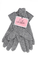 POPCORN Grey Wool Women Gloves