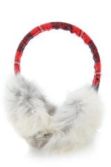 SCOTTISH Red Rabbit Fur Women Earmuffs