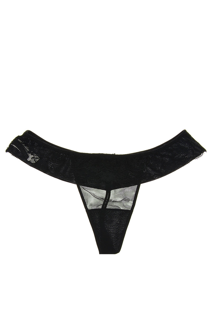 TULLE Black Lace Thong