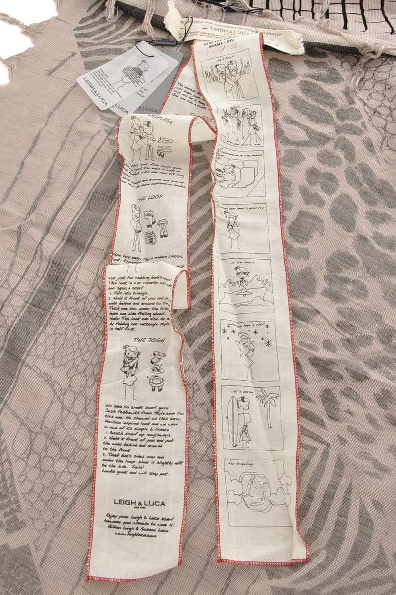 JUNGLE Printed Beige Cotton Silk Printed Woman Scarf