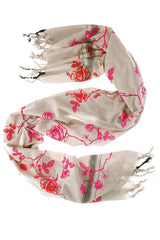 ROSES Red Pink Folding Scarf