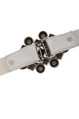 LK DESIGNS CRYSTAL CLUSTER Silver Leather Belt