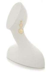 LK DESIGNS BELL Gold Crystal Earrings