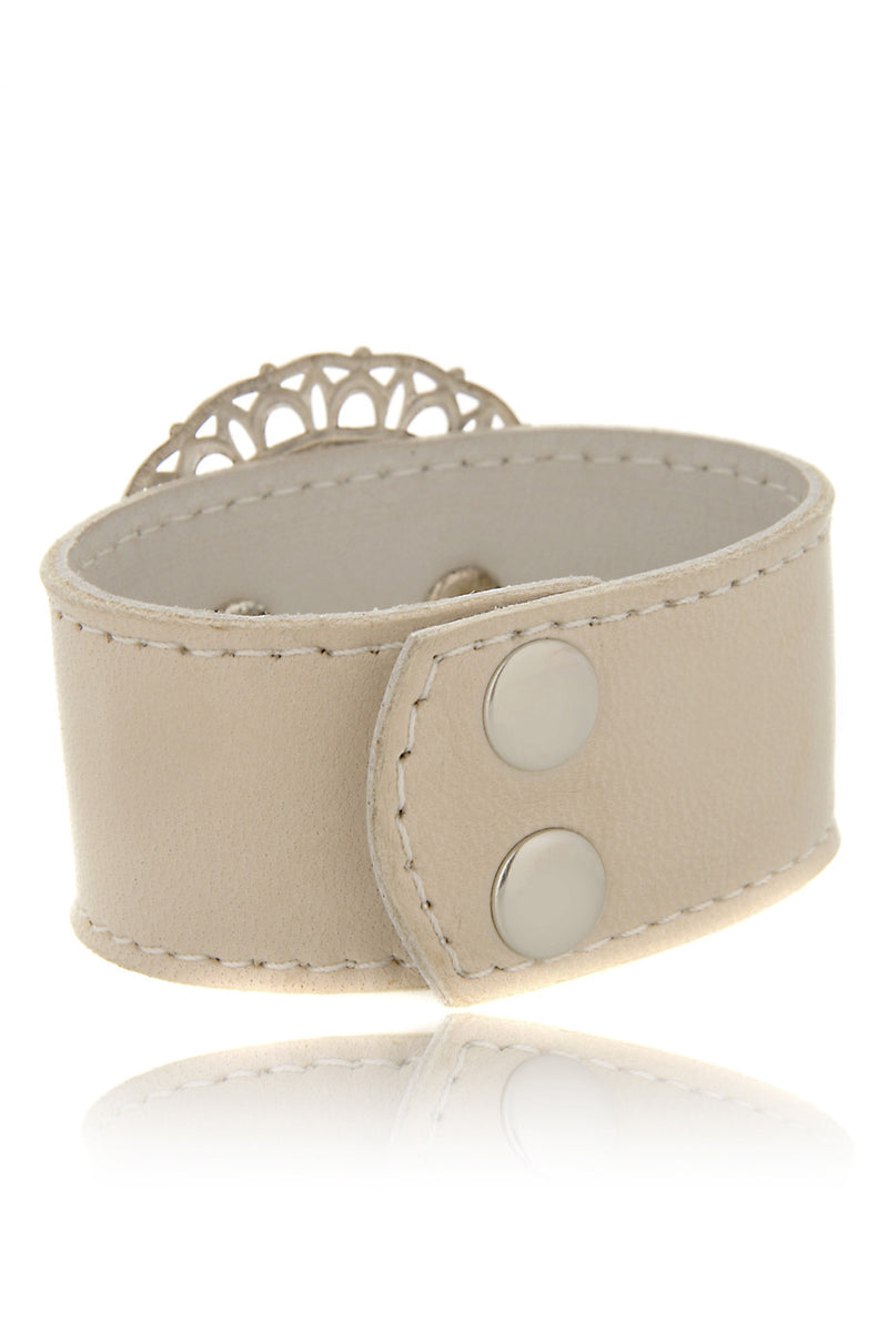 LK DESIGNS CRYSTAL FLOWER Leather Bracelet