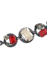 LK DESIGNS GUNMETAL Crystal Chain Necklace
