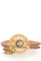 LK DESIGNS LELA Nude Woven Crystal Bracelet