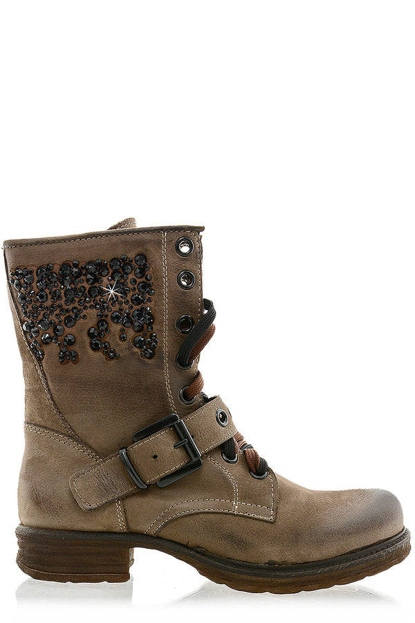 RENIA Brown Studded Boots
