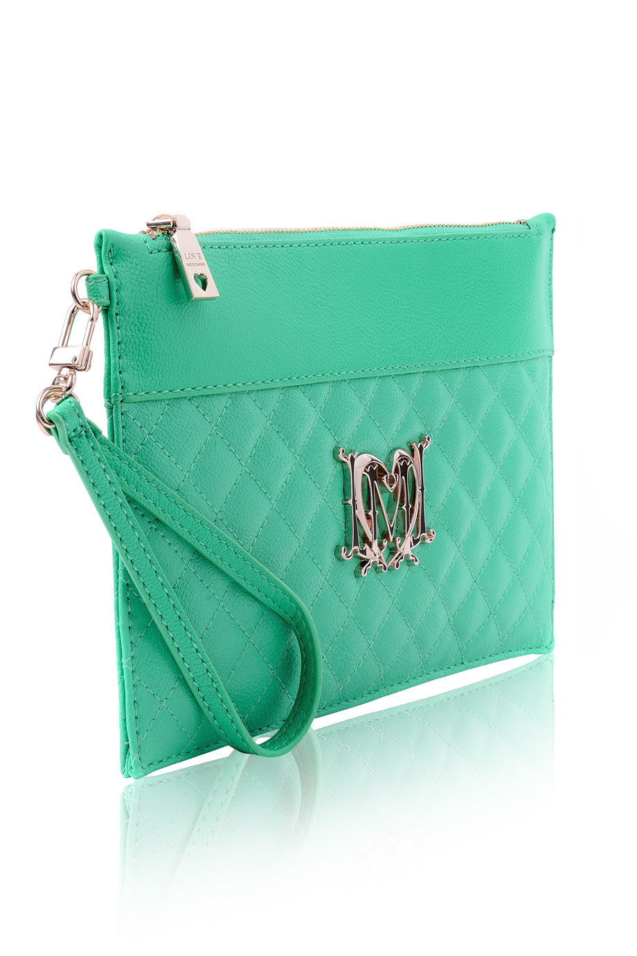 LOVE MOSCHINO MONOGRAM Mint Quilted Clutch – PRET-A-BEAUTE
