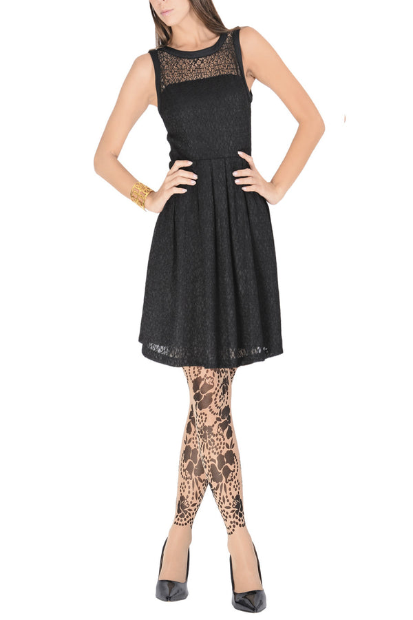 LUCY PARIS MISMA Black Lace Sleeveless Dress